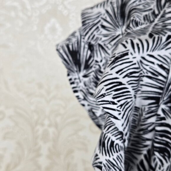 Vineyard Vines Size Small Black and White Linen Shift Dress Split Neck Short Slv - Picture 5 of 16